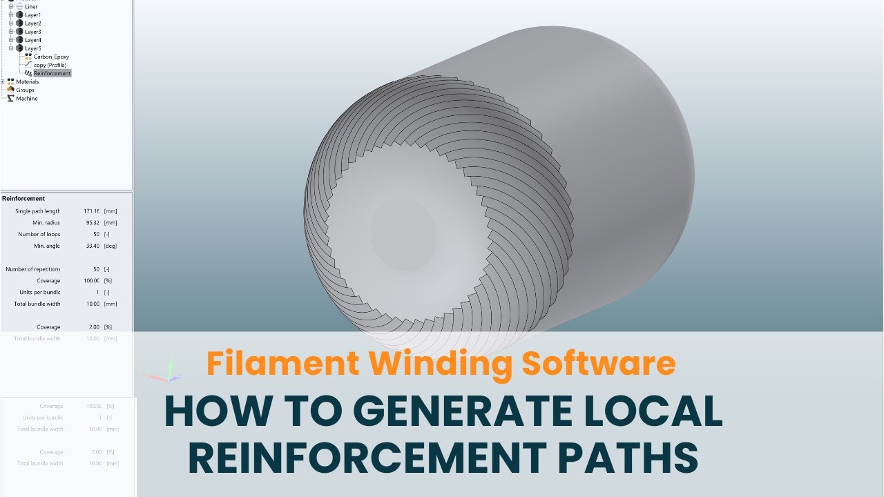 How to Generate Local Reinforcement Paths for Composites | Filament Winding Software TaniqWind Pro
