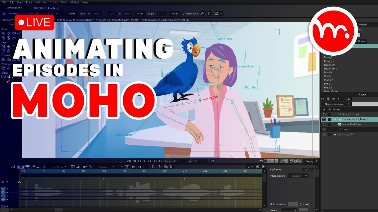 LIVE: Animating Episodes in Moho