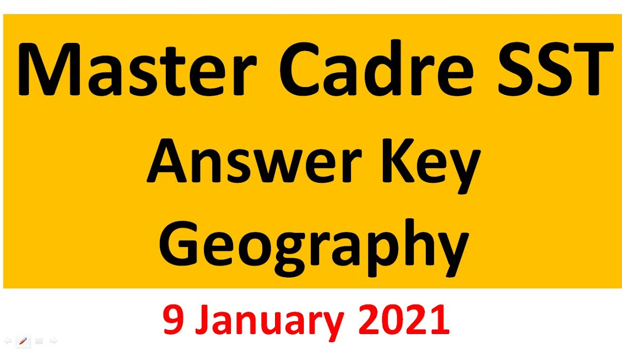 Master Cadre SST Answer key| Geography Answer Key 2020-2021|