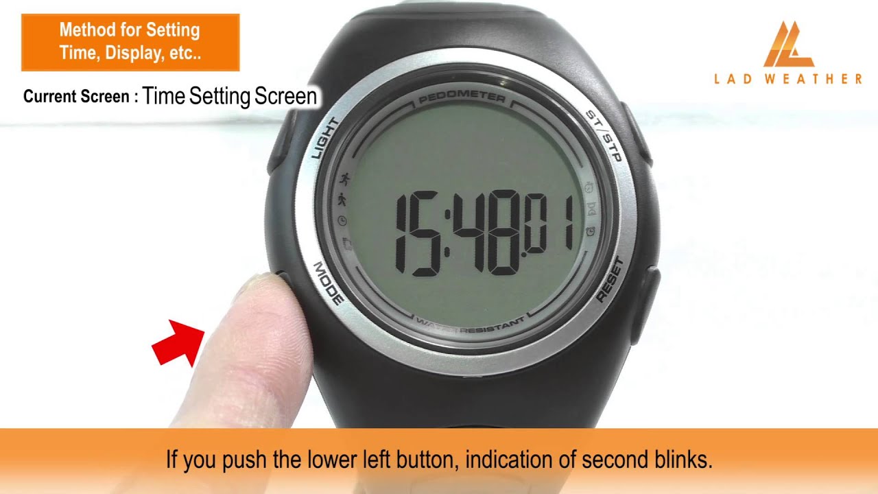 Method for Setting Time, Display, etc.. | PEDOMETER MASTER II