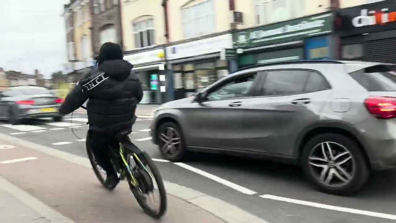 Dangerous floating and shared use bus boarder bus stops in Waltham Forest in London.