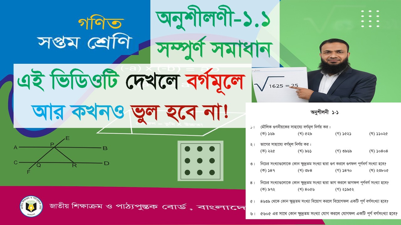 Class 7 Math Chapter 1।।সপ্তম শ্রেণি বর্গমূল নির্ণয়।।How to find Square Root।।পর্ব ২।।