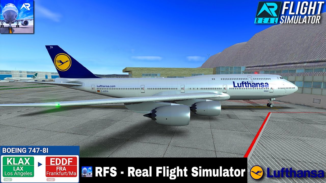 RFS-Real Flight Simulator-LOS ANGELES To FRANKFURT-Full Flight-B747-8I-LUFTHANSA -FHD-Real Route