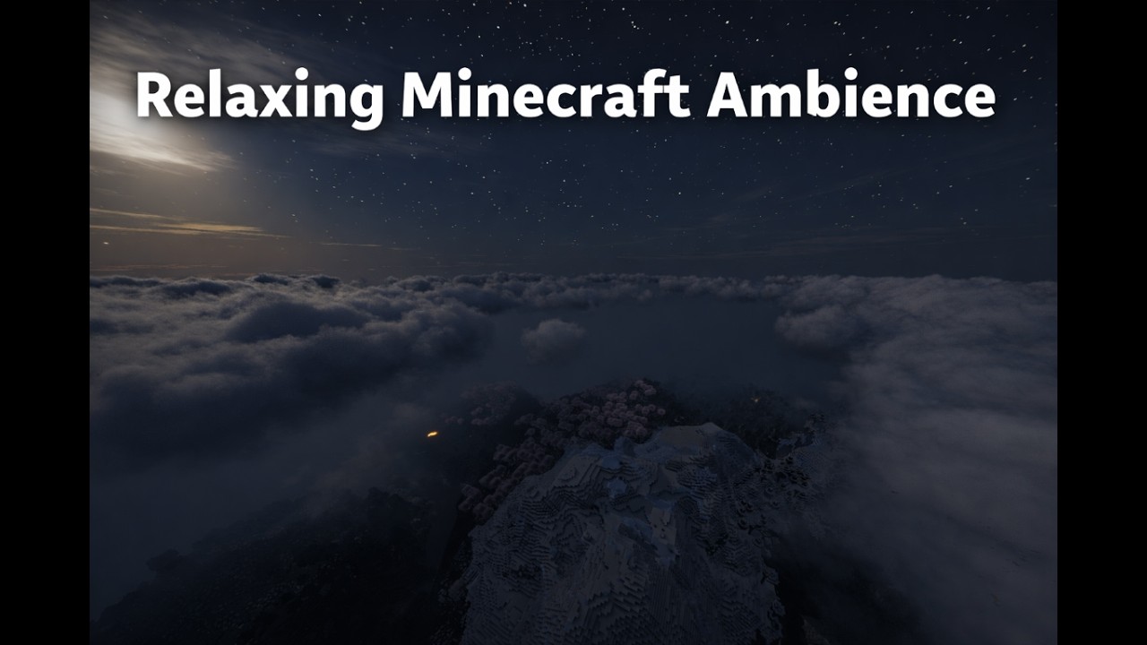 Drifting Above the Clouds in a Minecraft World | Ambient Wind Sounds for Deep Relaxation