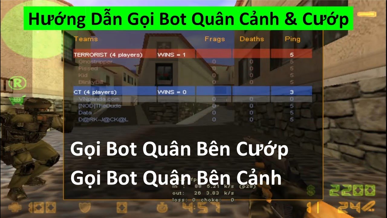 Hướng Dẫn Gọi Bot Quân Bên Cướp Và Bot Quân Bên Cảnh Trong Half Life Cs 1.1