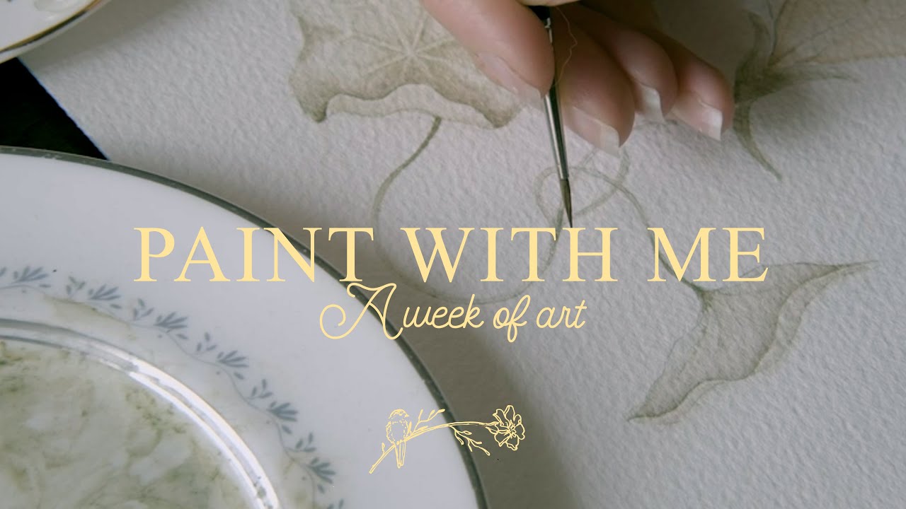 PAINT WITH ME | Relaxing week of painting & sketching botanical art 