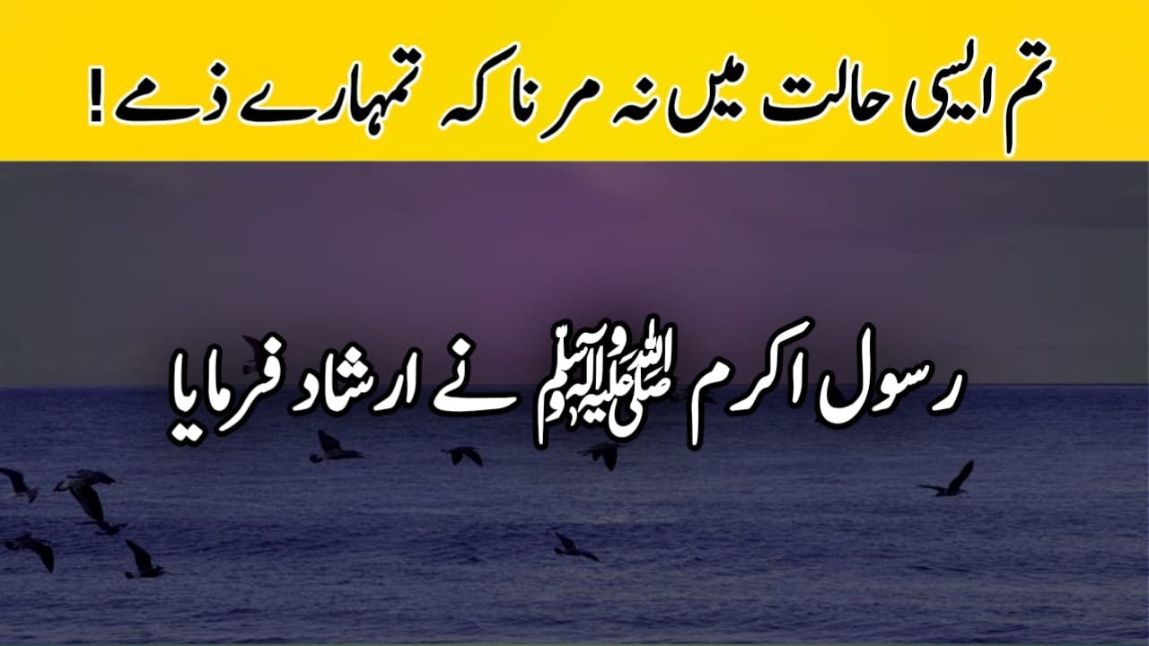 Don't die while you still have duties to fulfil! | FARMAN E MUSTAFAﷺ | hadees with tahira