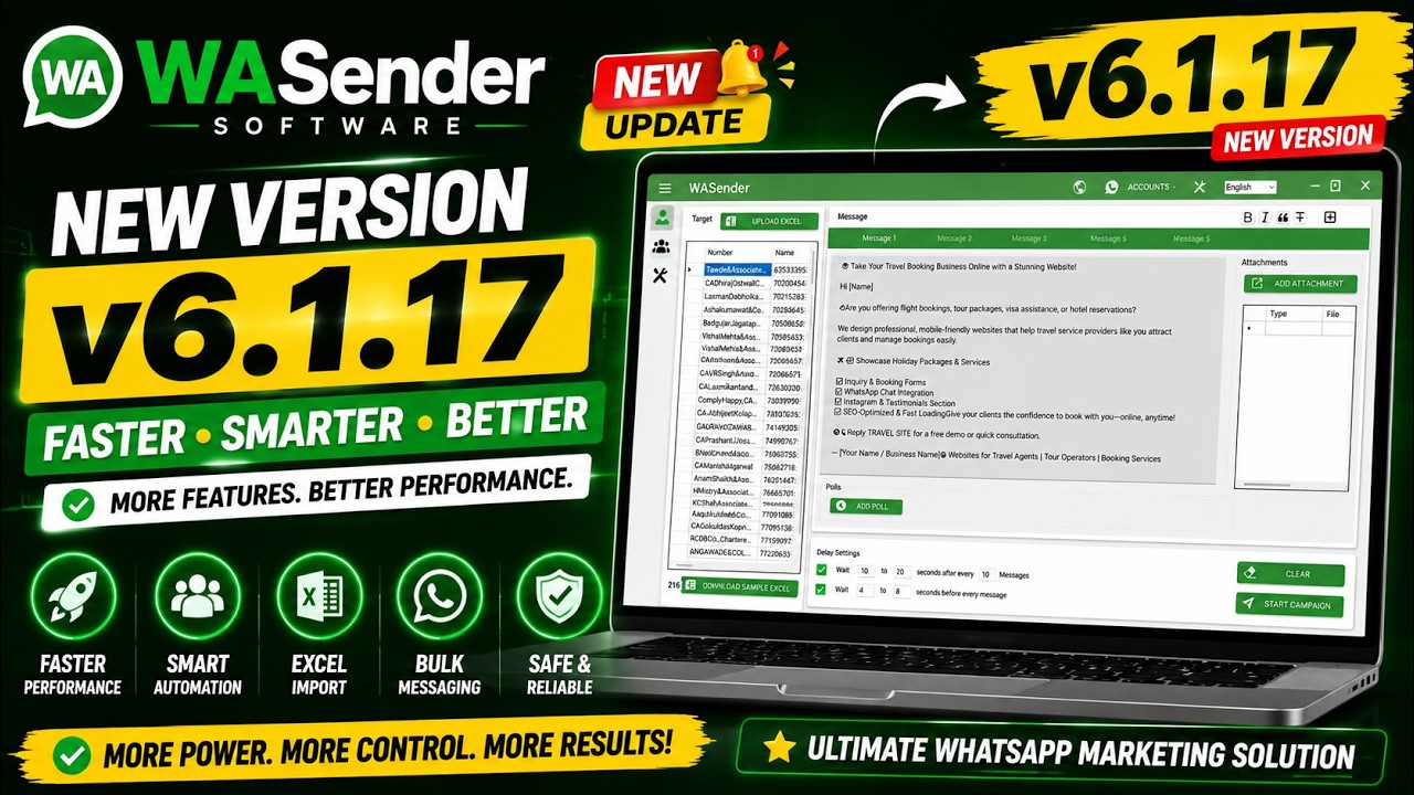 WA Sender v6.1.17 Update [Full Tutorial] &ndash; New Features, Quick Replies & More! | Bulk WhatsApp Sende