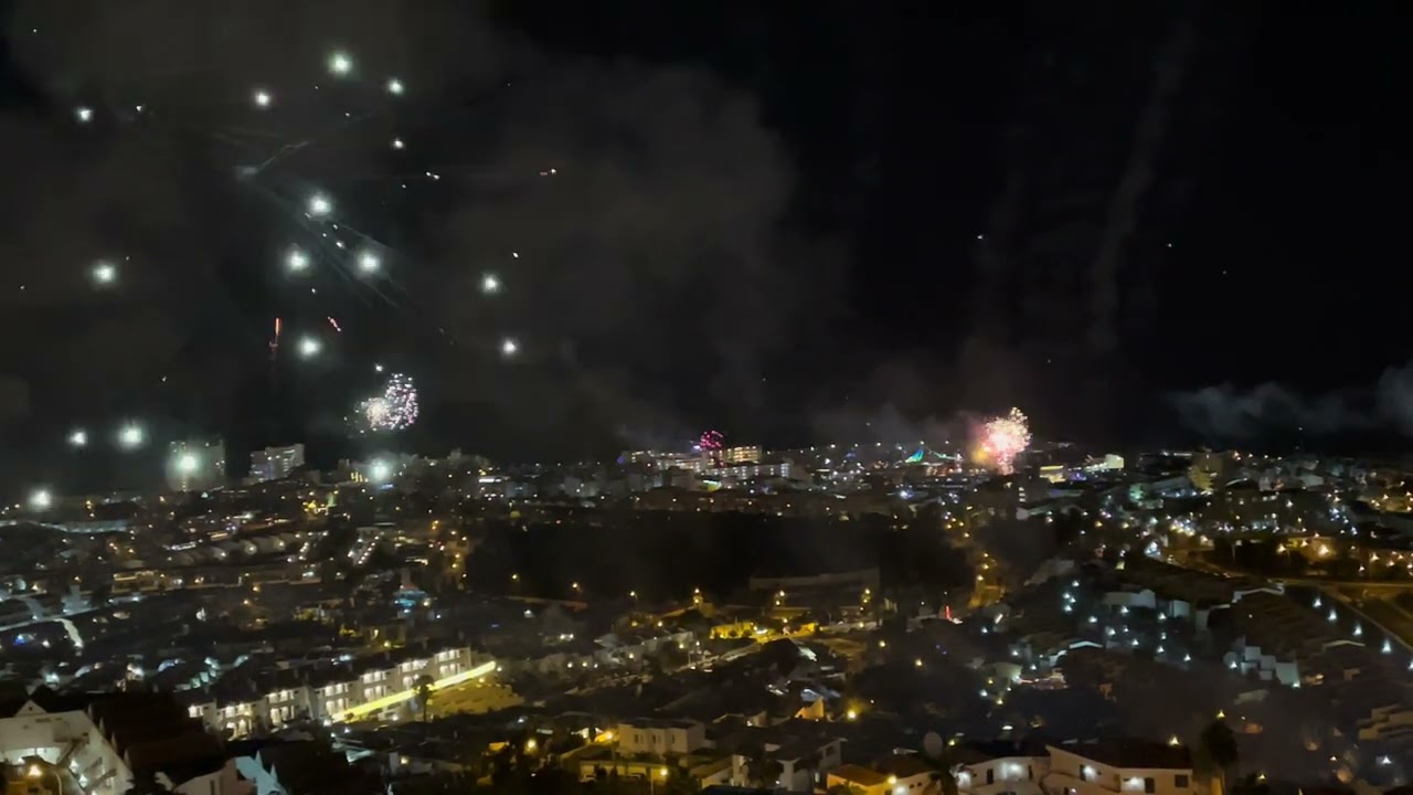 Spectacular New Year's Eve Fireworks 2024 | Skyline Celebration in Costa Adeje, Tenerife!