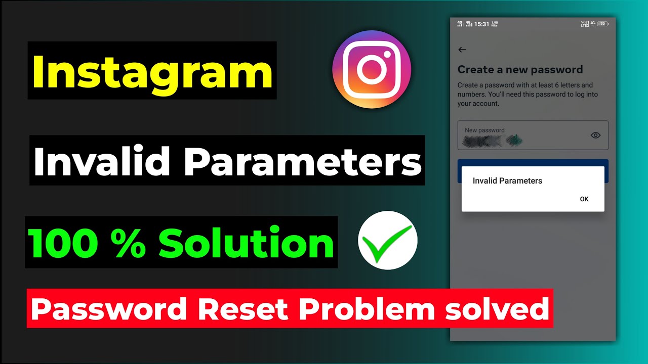 how to fix invalid parameters on instagram | invalid parameters | instagram password reset problem