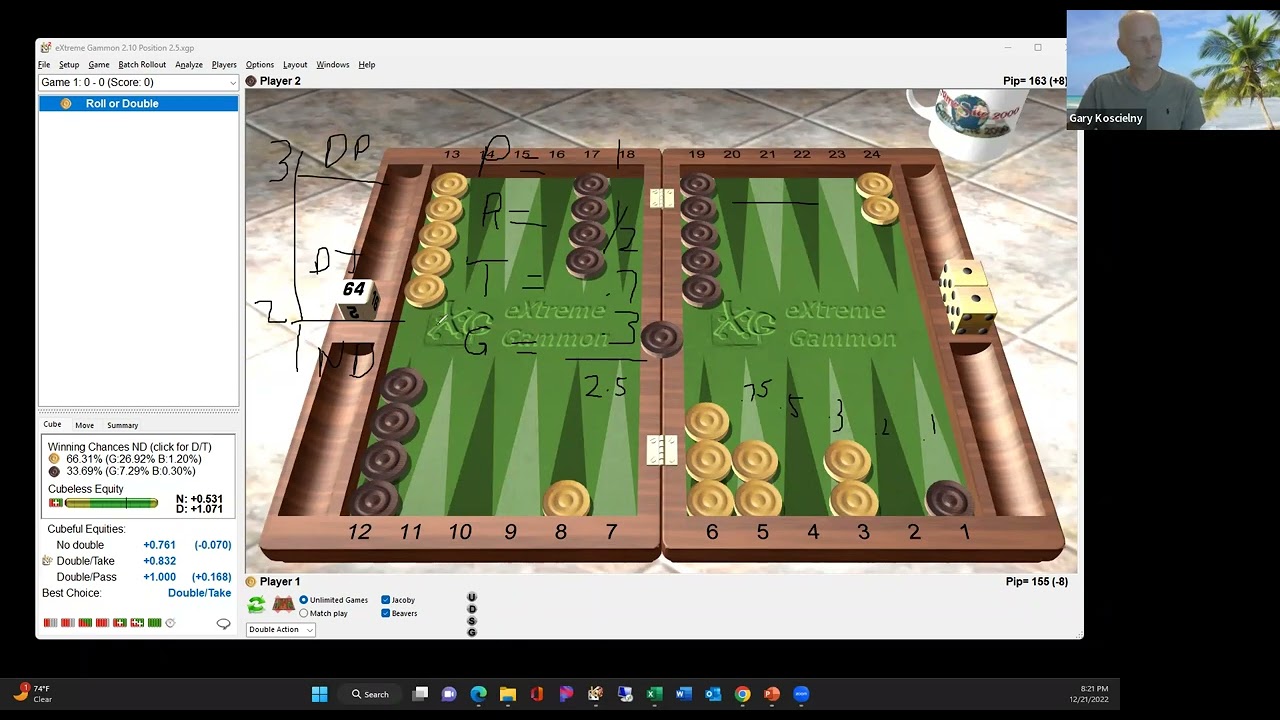 Chris Bray's Backgammon to win - 