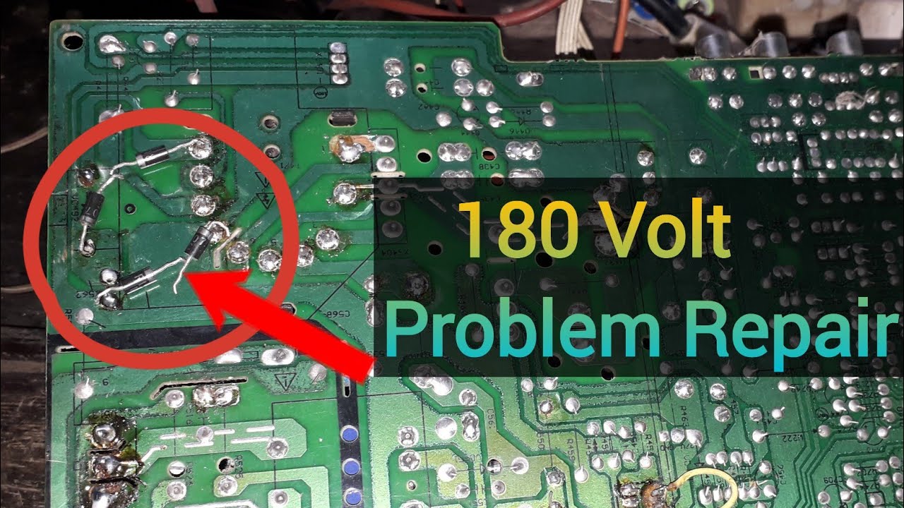 Crt Tv on but 180 volt problem Repair in Bangla.