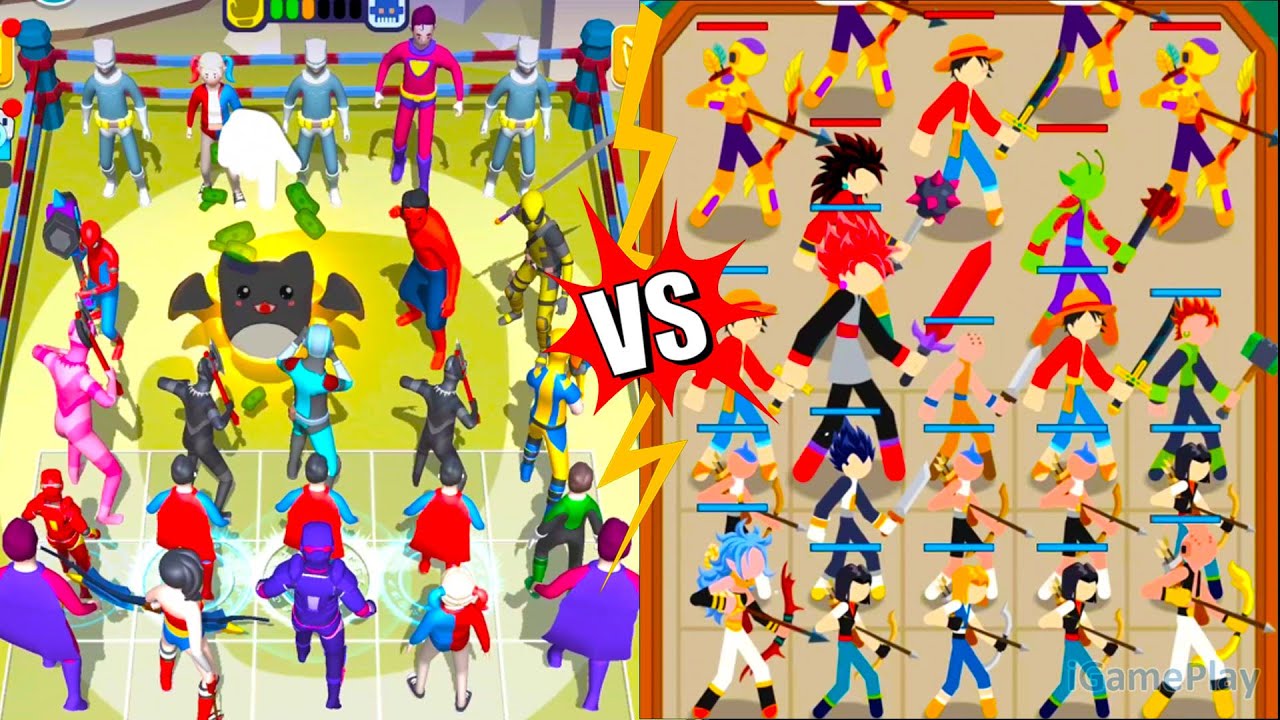 Merge Supper Hero Vs Merge Stickman Warriors, Merge Battle Gameplay