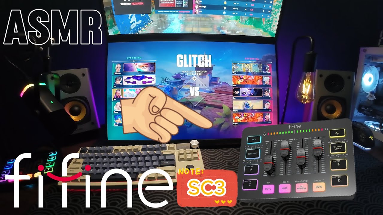 Unboxing Fifine Ampligame SC3 Gaming Audio Mixer + ASMR + Lofi 🍃🎶 ☁️