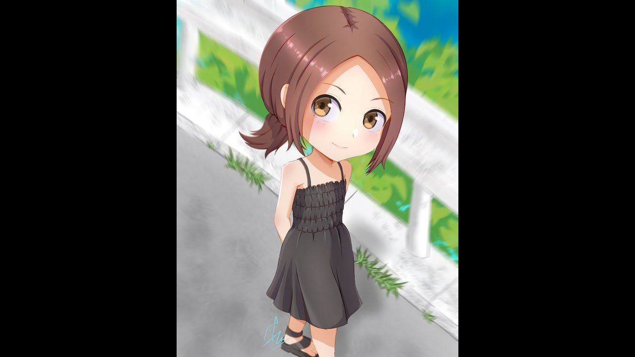 time lapse drawing Takagi chan