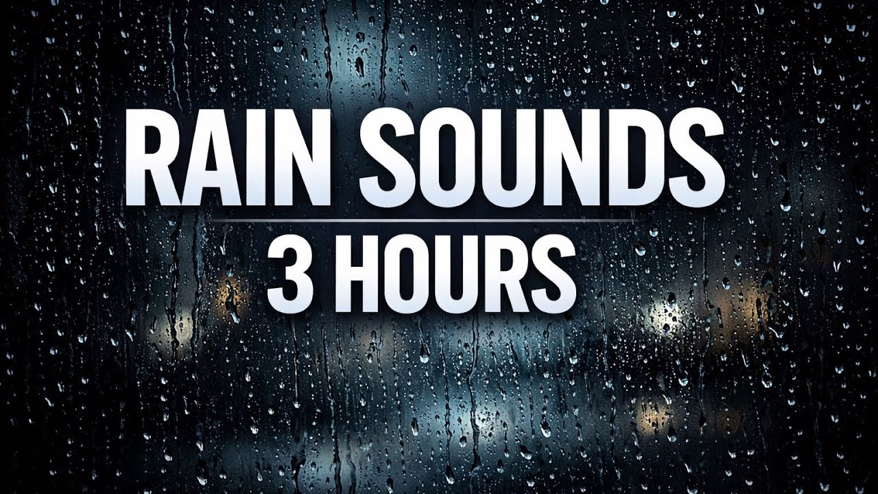 Black Screen Rain Sounds for Sleeping 🌧️ 3 Hours Soft Rain & Distant Thunder