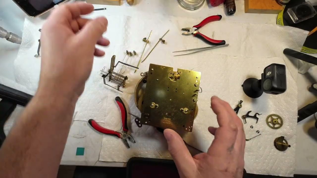 Herschede Clock movement spring barrel installation