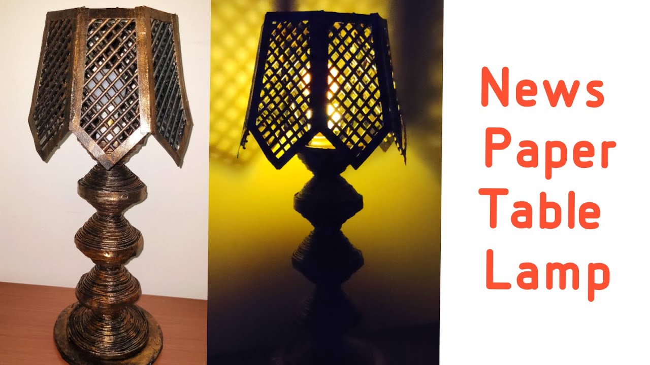 DIY News paper Table lamp | Waste material Craft | Best out of waste | News paper craft
