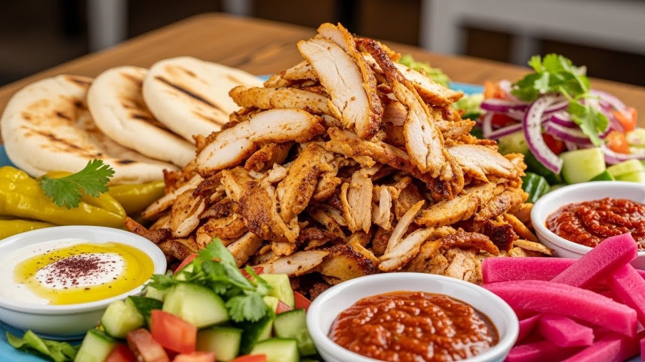 Shawarma Recipe | Chicken Shawarma Platter Recipe | Chicken Shawarma Recipe with Shawarma Sauces