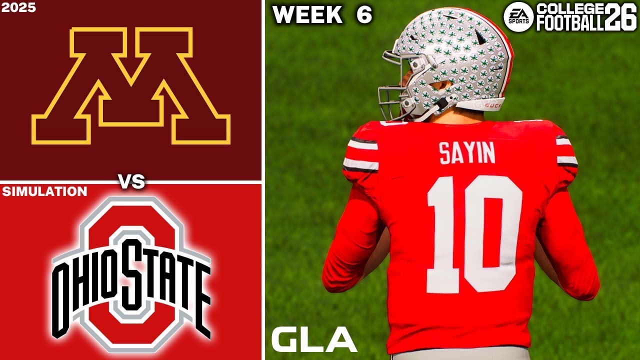 Ohio State vs. Minnesota | Week 6 Simulation | CFB 26 PS5 Gameplay