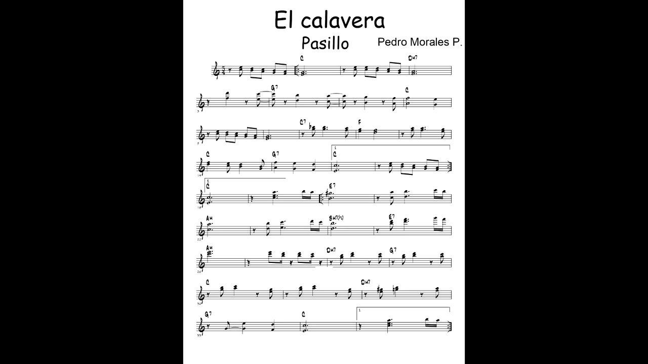 El calavera - Pasillo (Pedro Morales Pino) Acompañamiento