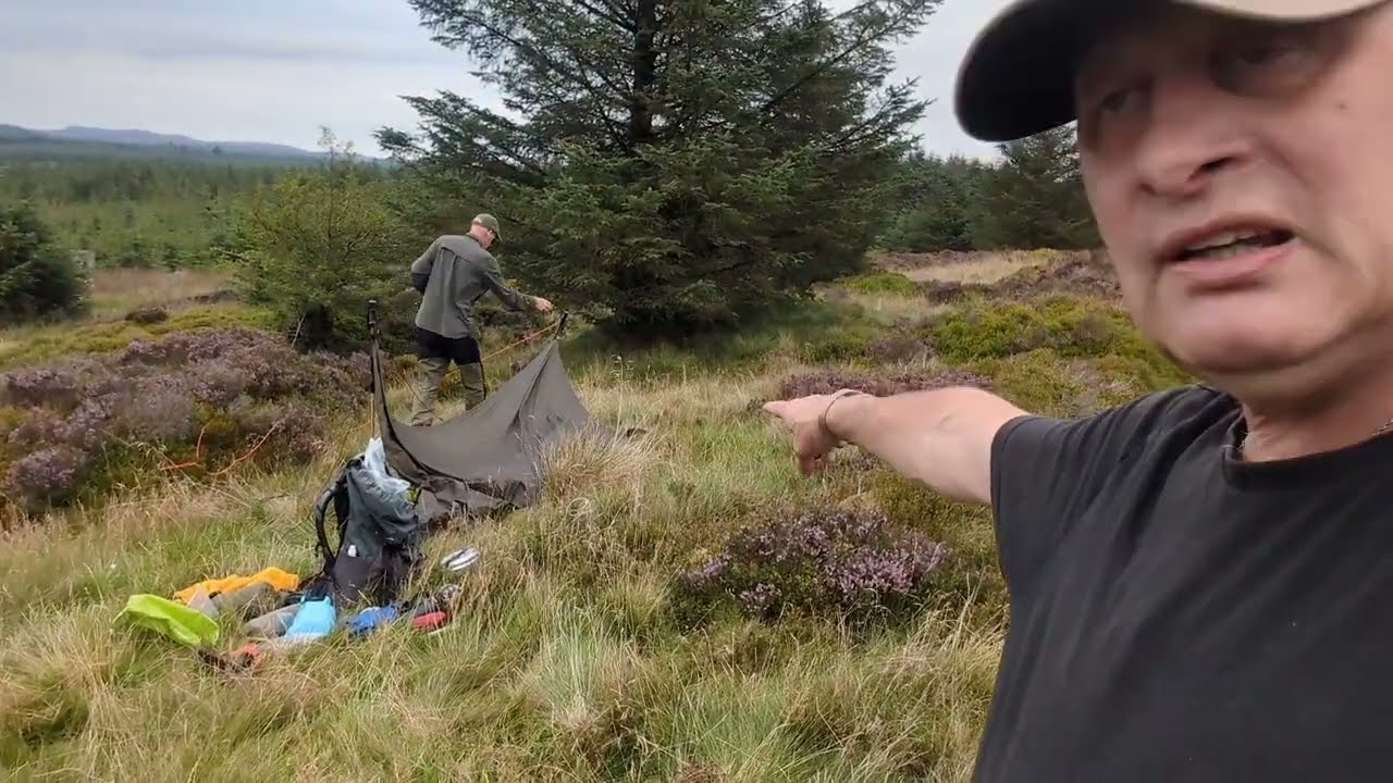 A tarp and bivvy camp with @northumberlandmountainhopper in a Northumberland forest 