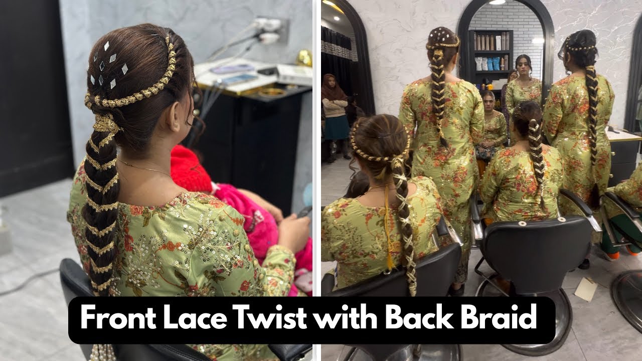 Front Lace Twist Hairstyle with Back Braid | Easy & Elegant Hair Style