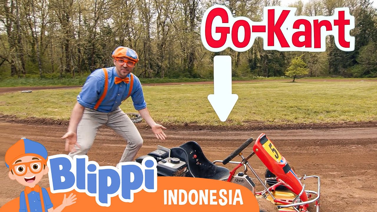 Blippi Balapan Go Kart | Blippi Bahasa Indonesia - Video Anak-Anak | Petualangan Blippi