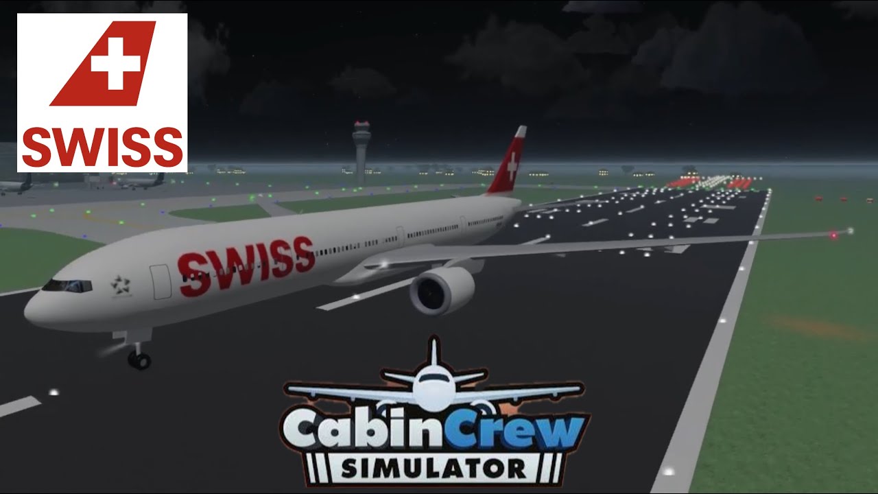 Swiss international airlines 777 Flight (Swiss airlines experience Cabin crew simulator Roblox)