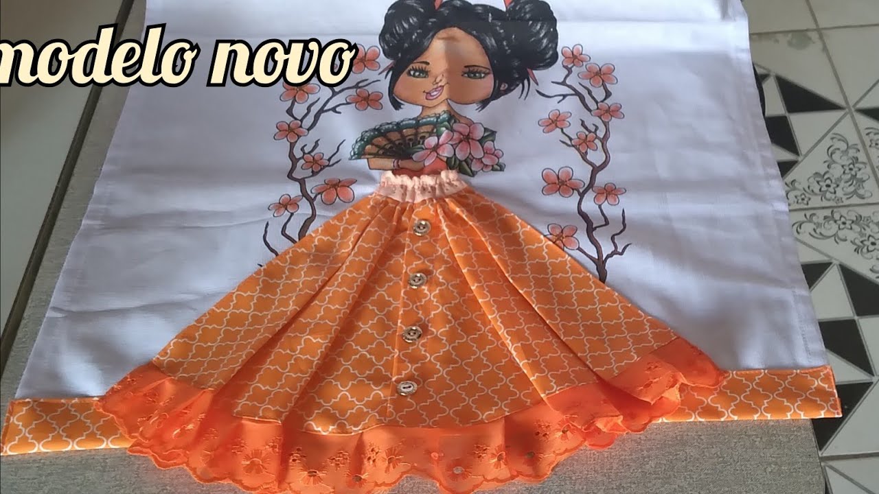 NOVO MODELO DE SAINHA DE BONECA NO PANO DE PRATO 💗💗💗