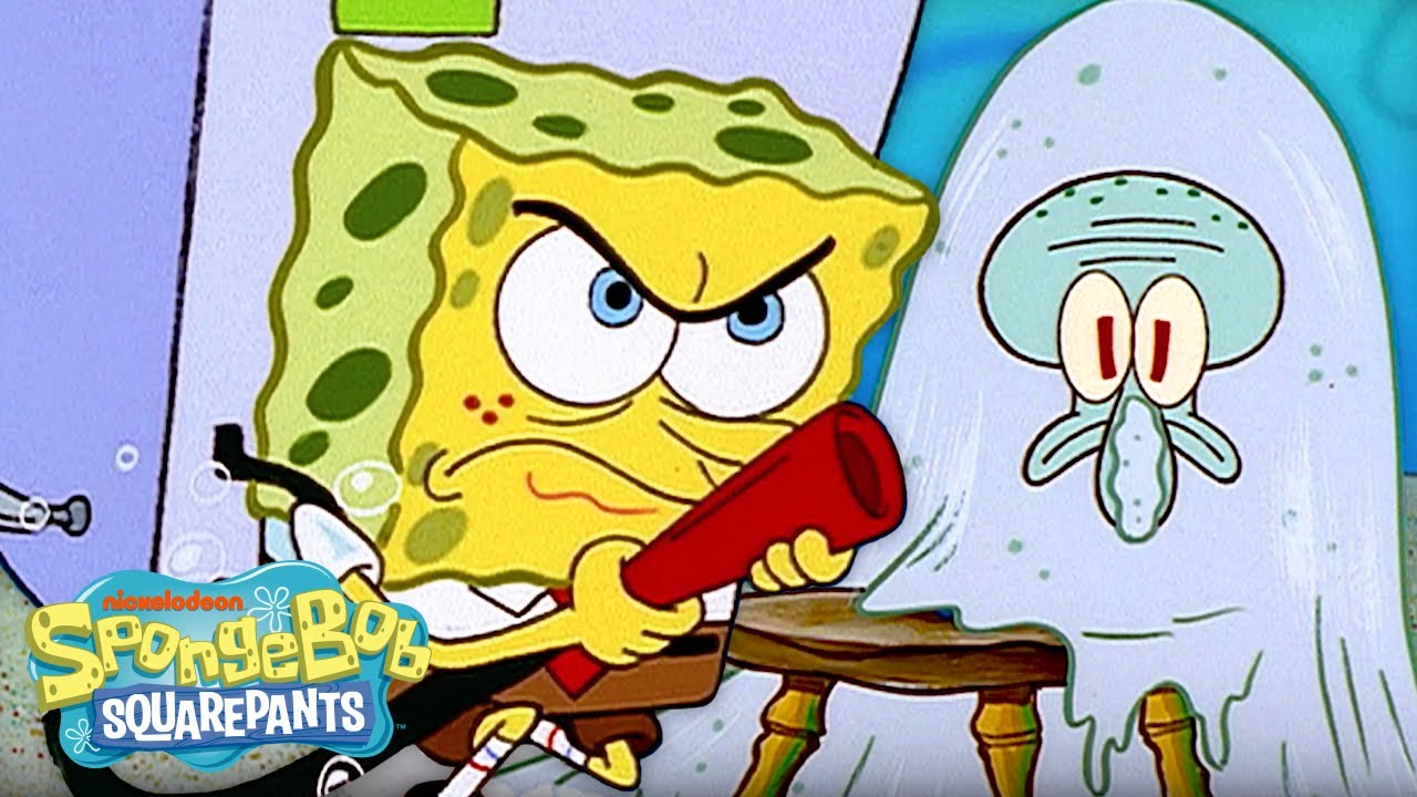 Throwback Scene: Squidward vs. the Reef Blower 🌬 | SpongeBob