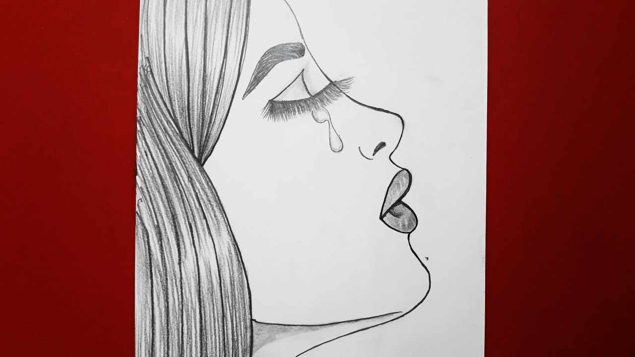 Çizime Yeni Başlayanlar İçin Üzgün Kadın Resmi Nasıl Çizilir / Adım Adım Çizim / Drawing Tutorial