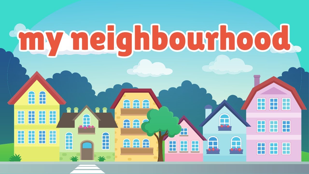 My Neighbourhood Vocabulary - Learn English for Kids - English Flashcards for Children