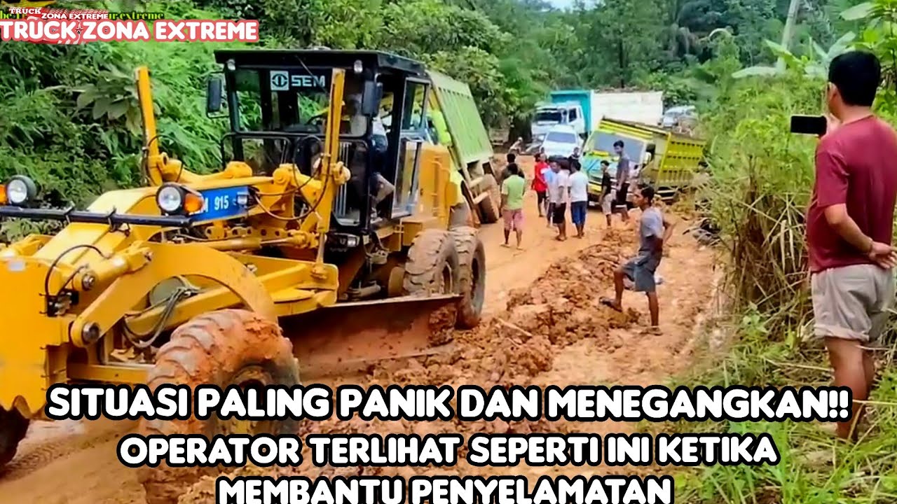 SITUASI PANIK SANGAT MENEGANGKAN!! MESIN GREDER TERLIHAT SEPERTI INI KETIKA MEMBANTU PENYELAMATAN 
