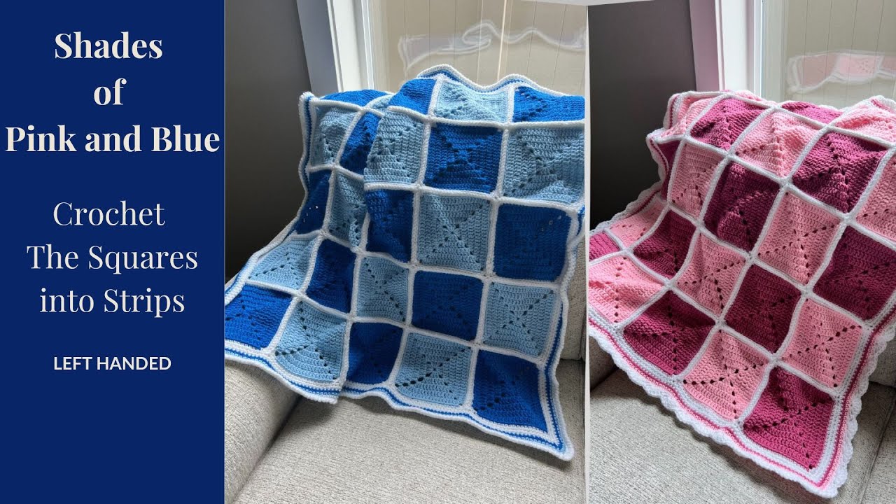 Shades of Pink and Blue – Part 2: Joining the Squares into Strips - Left Handed