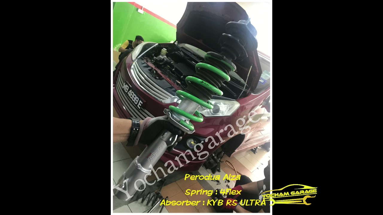 Perodua Alza pemasangan 4flex sport spring & KYB RS ULTRA ABSORBER ALZA