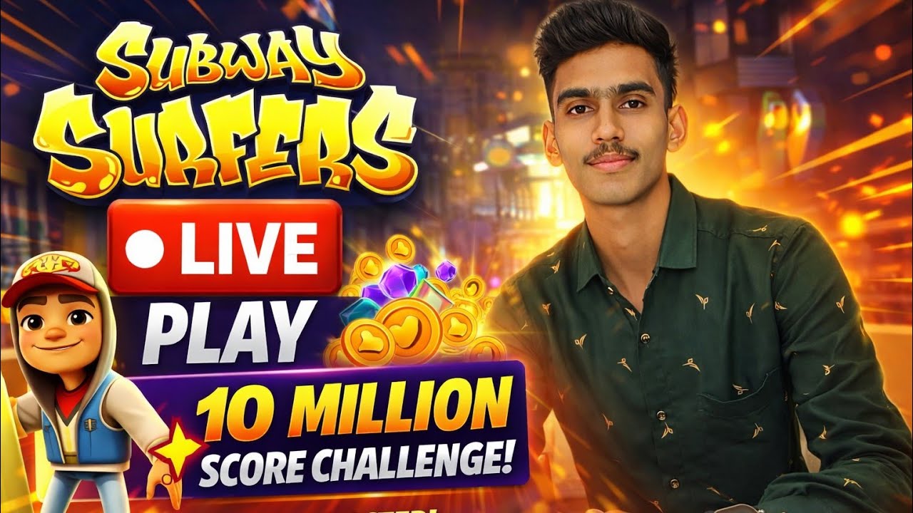 Subway Surfers Live 🔴 | 10 Million Score Challenge 😱 | Non Stop Gameplay