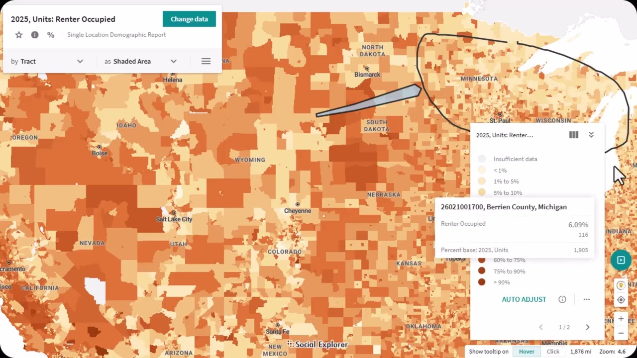 Social Explorer Mapping, Adding Legend, and Exporting Census Data