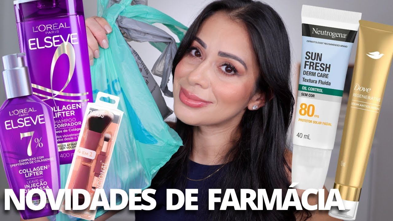Testando Comprinhas De FÁRMACIA: Elseve Collagen Lifter , Protetor Neutrogena, Pincel Needs ...