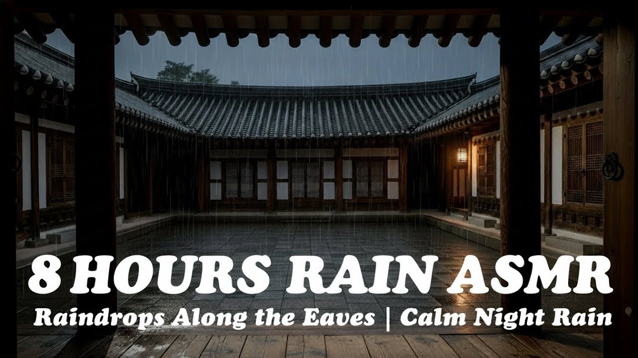 Raindrops Along the Eaves | Calm Night Rain