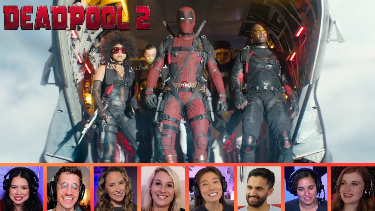 Reactors Reacting to X-FORCE JUMPING FROM A PLANE | Deadpool 2 (2018)
