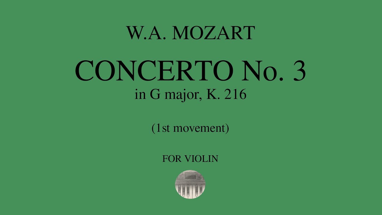 W.A. MOZART  Violin Concerto No. 3 in G major - 1st movement - orchestral accompaniment