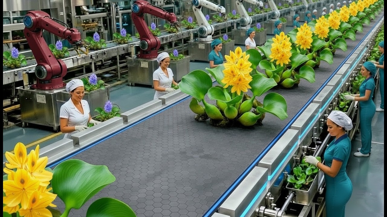 Inside a Modern American Water Hyacinth Factory From Beautiful Flowers and Plants  Finished Products