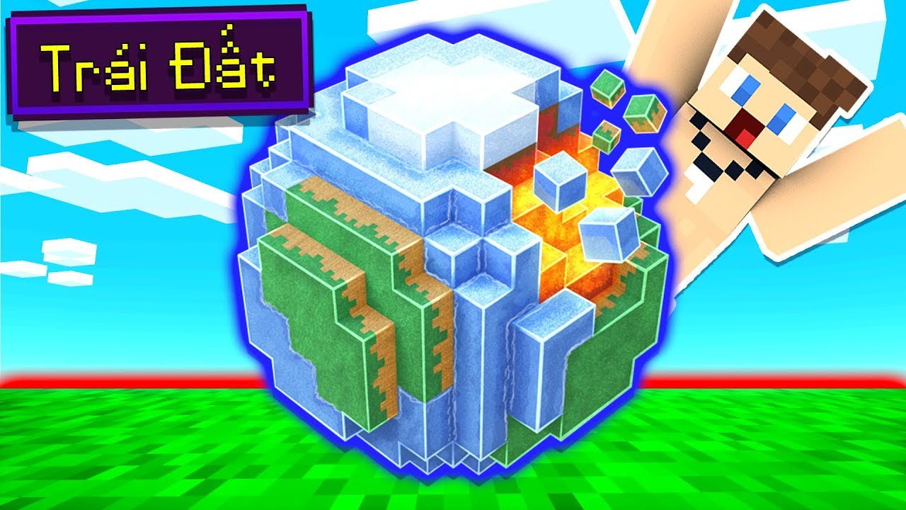 JAYGRAY THỬ THÁCH SỐNG TRÊN QUẢ CẦU TRÁI ĐẤT MINI SIÊU ĐẸP TRONG MCPE
