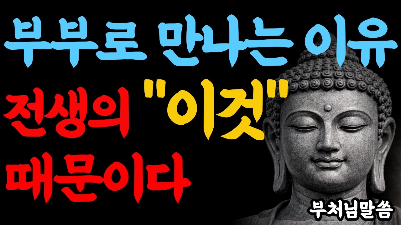 왜 하필 이 사람일까-부처님이 밝힌 부부 인연의 진짜 이유ㅣ 부부 전생인연 ㅣ불교 철학ㅣ불교 지혜ㅣ오디오북 ㅣ 부처님말씀 ㅣ 마음공부