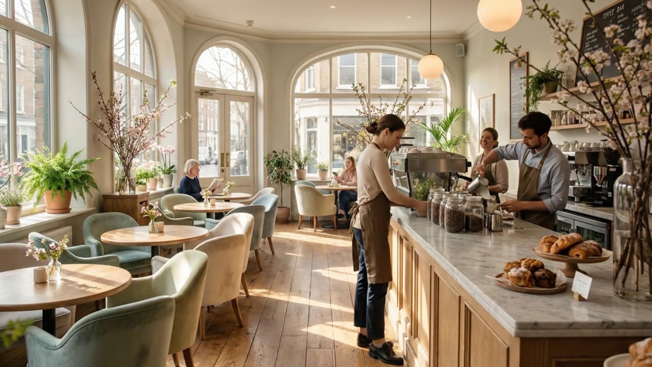 조용한 카페에 흐르는 봄날의 재즈 ☕🌷🎶