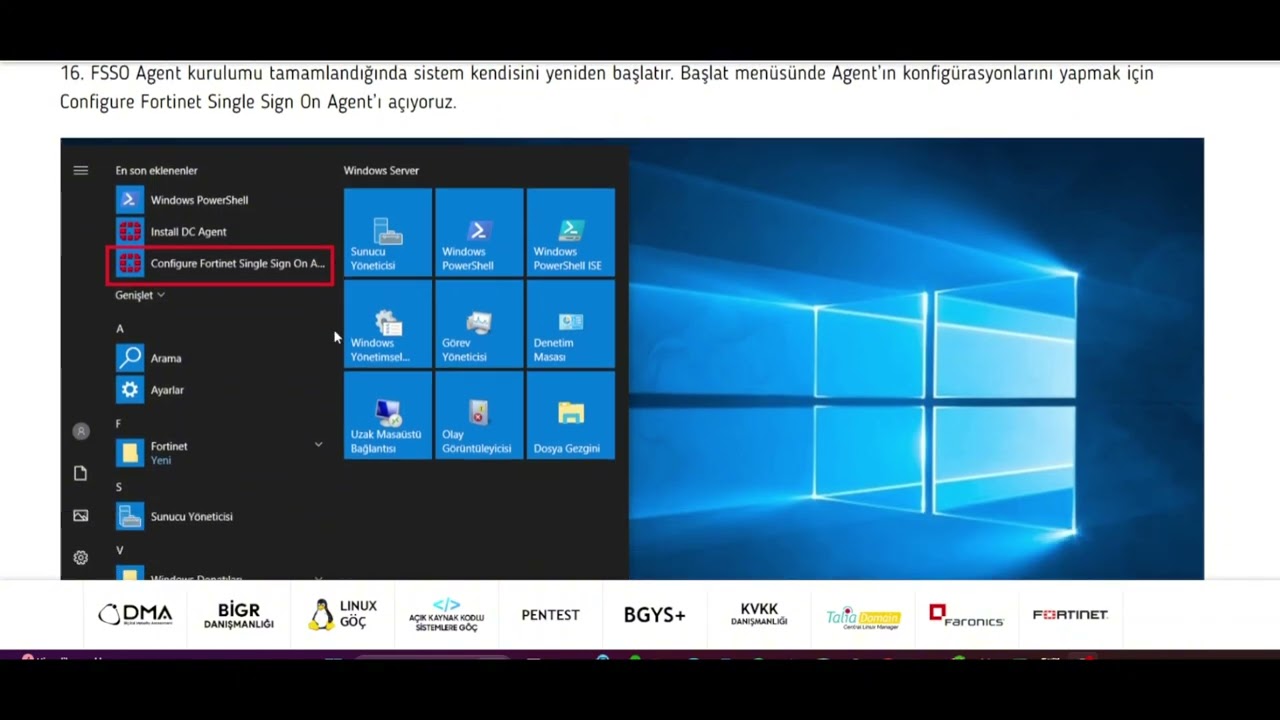 FORTİNET SSO KURULUMU ADIM ADIM. FSSO CONFIGURATION STEP BY STEP,FSSO (Fortinet Single-Sign-On)