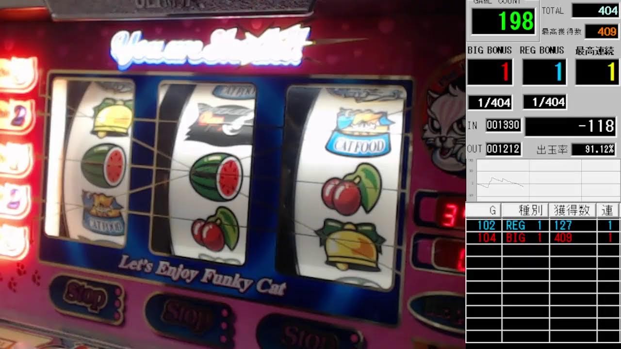 パチスロ極みプレイ　ファンキーキャット2　設定6　実機配信