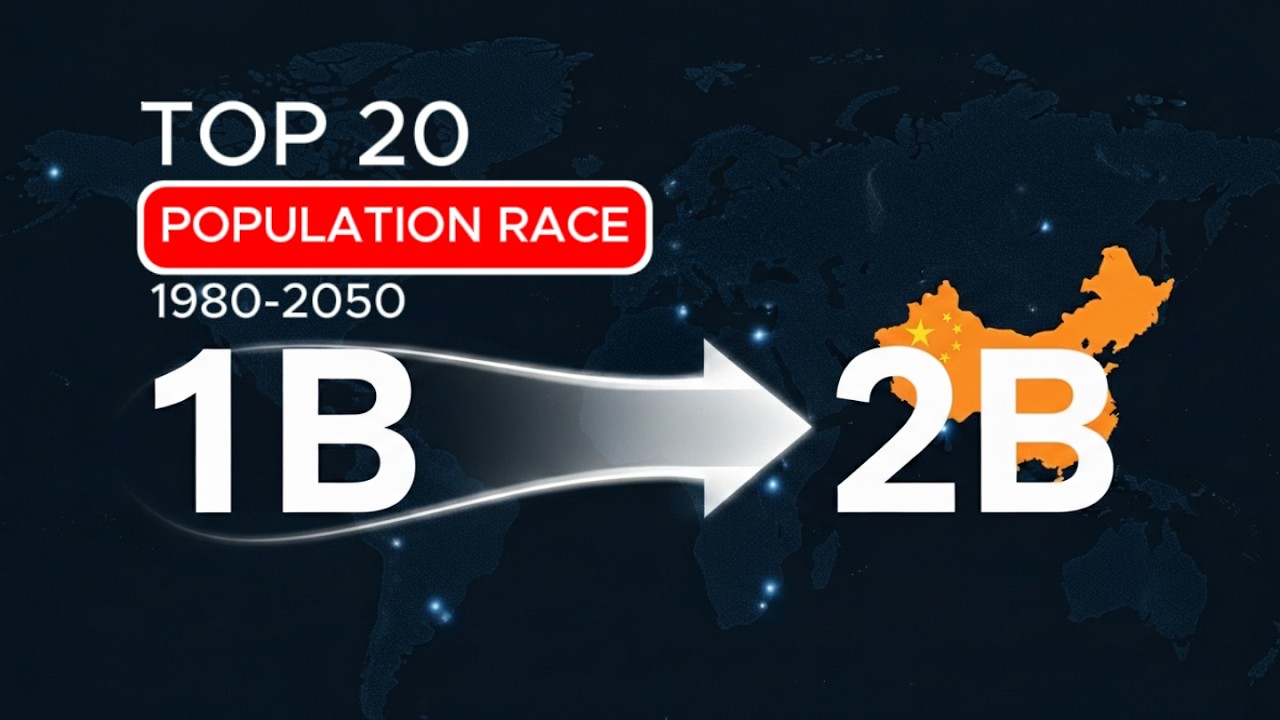 Top 20 Most Populous Countries 1980–2050  Population race