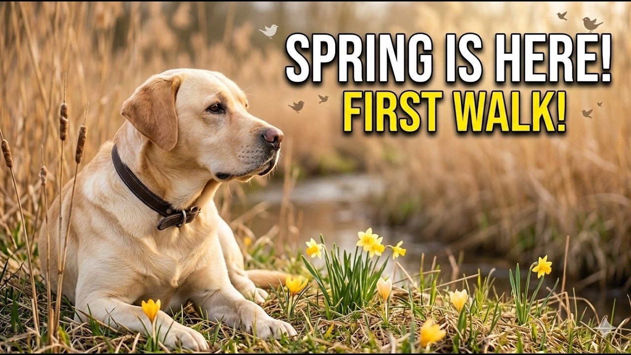 First Spring Walk with my Labrador Retriever! 🌿 Joey’s Daily Routine
